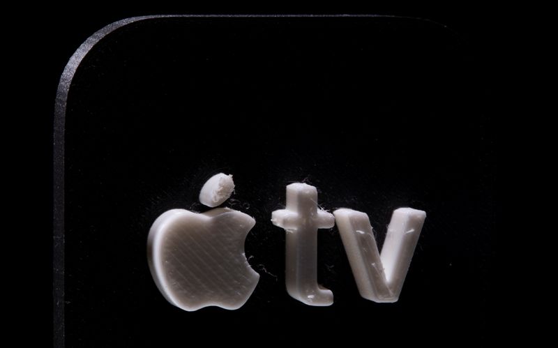 FILE PHOTO:A 3D printed Apple TV logo