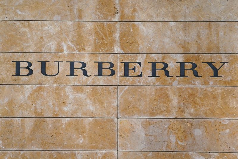 FILE PHOTO: FILE PHOTO: A Burberry logo is seen outside