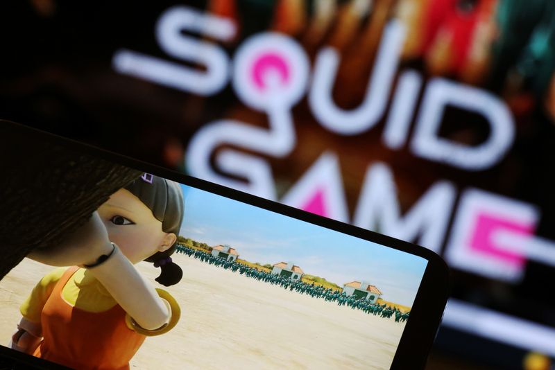 The Netflix series “Squid Game” is played on a mobile
