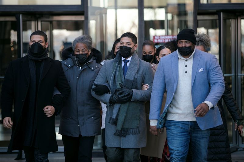 Former “Empire” actor Jussie Smollett leaves court during his trial