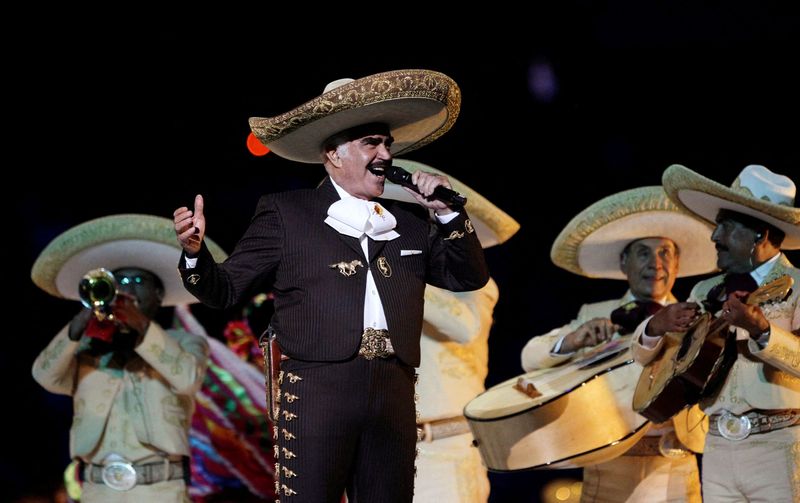 FILE PHOTO: Singer Vicente Fernandez performs during the opening ceremony