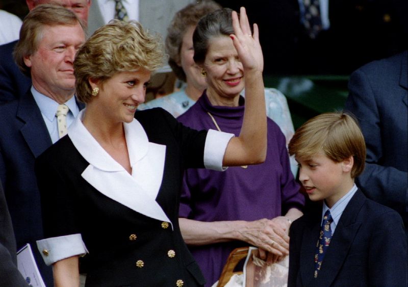 FILE PHOTO: The Princess of Wales, accompanied by her son