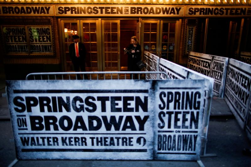 FILE PHOTO: Signs are seen before the debut of “Springsteen