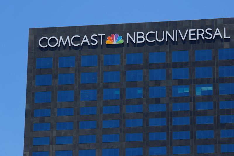 FILE PHOTO: The Comcast NBC Universal logo is shown on