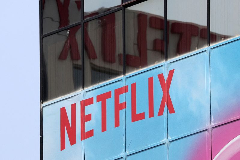 FILE PHOTO: The Netflix logo is seen on their office