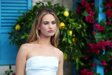 FILE PHOTO: Lily James attends the world premiere of Mamma