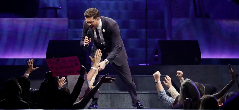 FILE PHOTO: Canadian singer Buble performs during his tour at
