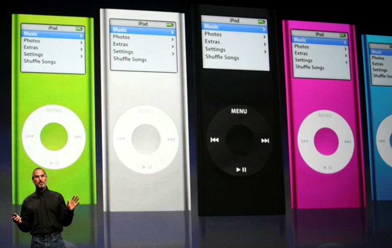 FILE PHOTO: Apple Chief Executive Steve Jobs introduces new iPod