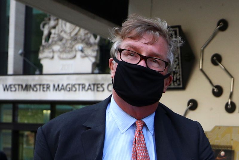 FILE PHOTO: Britain’s Crispin Odey leaves Westminster Magistrates Court in