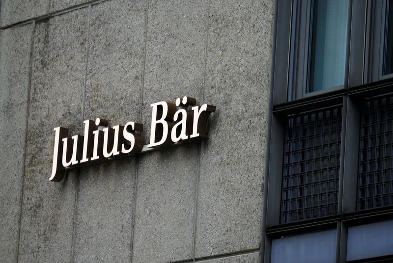 The logo of Swiss private bank Julius Baer is seen