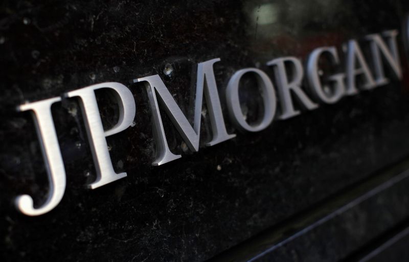 FILE PHOTO: JP Morgan Chase & Co sign outside headquarters