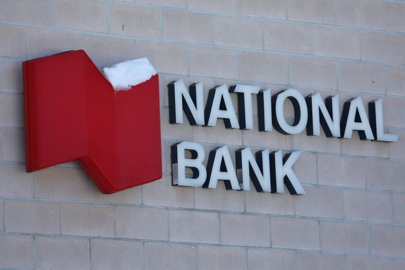 The National Bank of Canada logo is seen outside of
