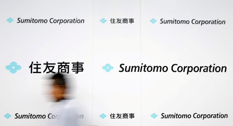 FILE PHOTO: Logos of Sumitomo Corp are seen after the