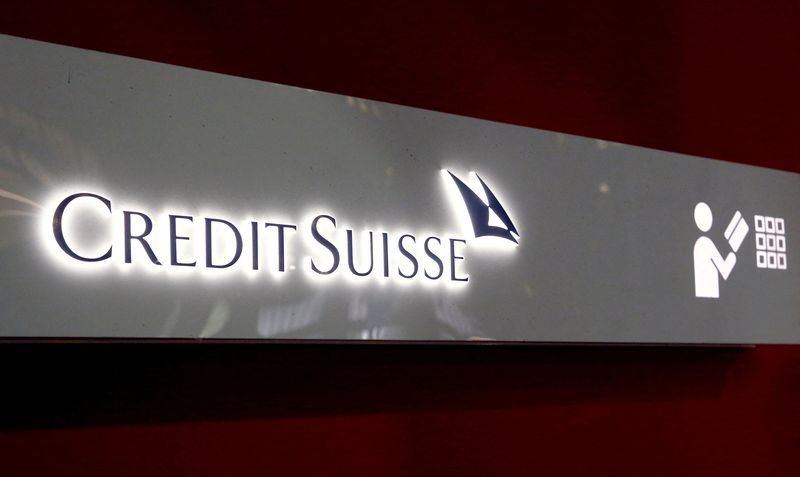 The logo of Swiss bank Credit Suisse is seen in