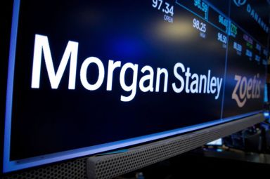 A screen displays the trading information for Morgan Stanley on