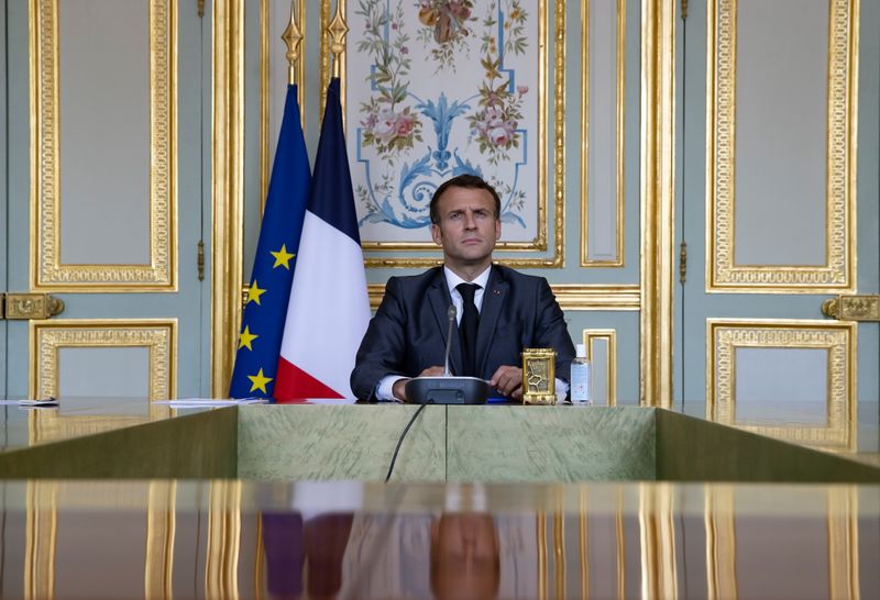 French President Macron attends Climate Summit video conference in Paris