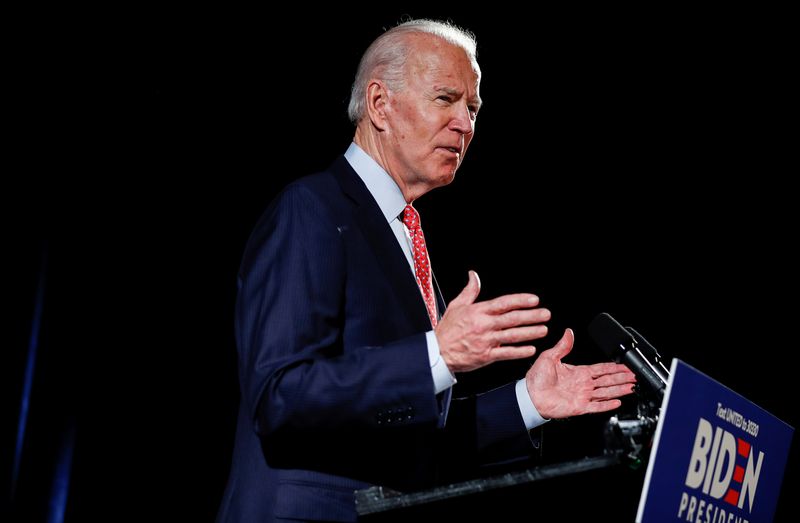 FILE PHOTO: Democratic U.S. presidential candidate Joe Biden speaks about
