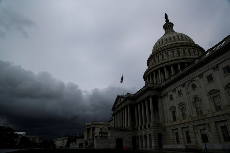 FILE PHOTO: The U.S. Capitol is seen after a rainstorm,