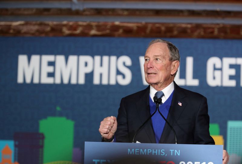 FILE PHOTO: U.S. Democratic presidential candidate Bloomberg appears at campaign