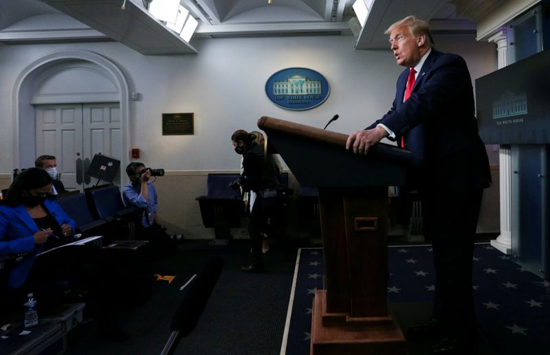 FILE PHOTO: U.S. President Trump holds a news conference at