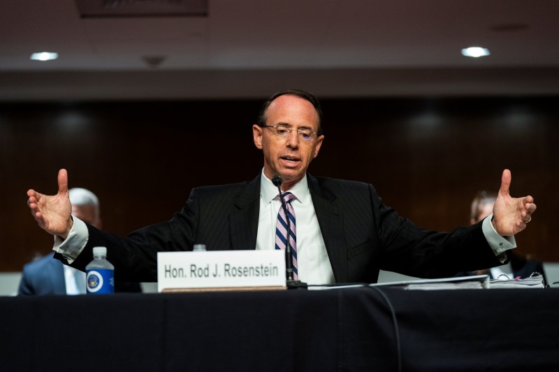 Rosenstein testifies in Republican-led Senate Trump-Russia probe