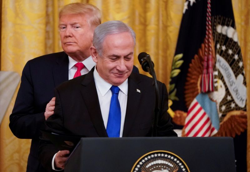 FILE PHOTO: U.S. President Trump and Israel’s Prime Minister Netanyahu