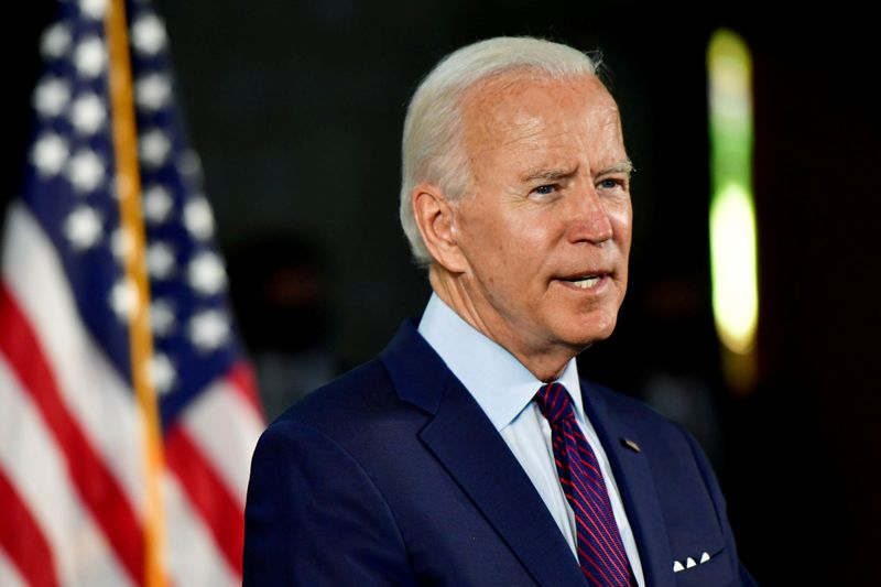 FILE PHOTO: U.S. Democratic presidential candidate Joe Biden holds campaign