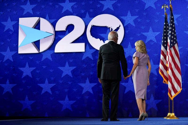 Former U.S. Vice President Joe Biden accepts the 2020 Democratic