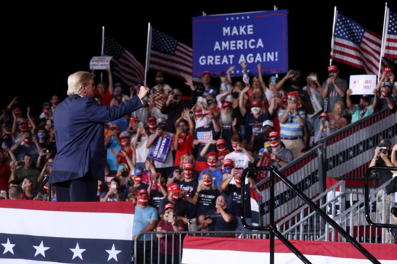 FILE PHOTO: U.S. President Trump holds a campaign rally at