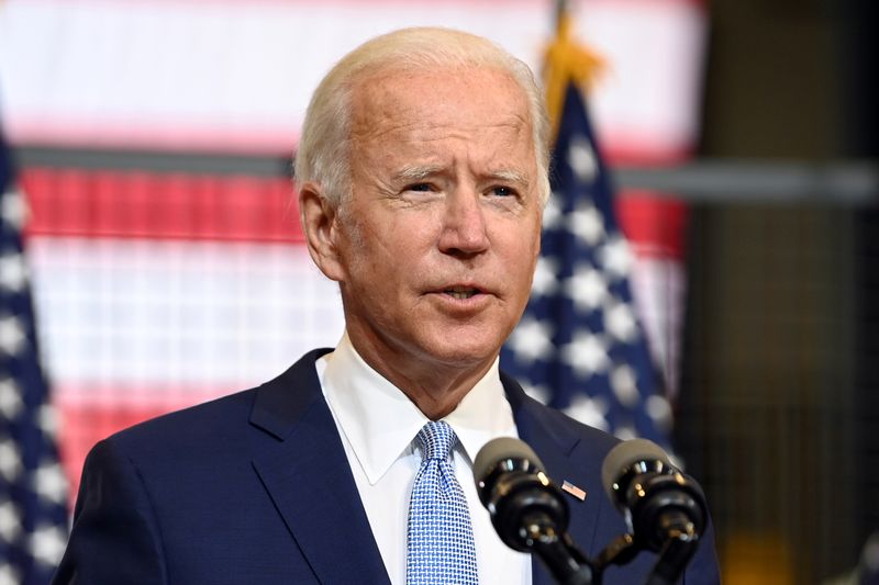 FILE PHOTO: U.S. Democratic presidential nominee Joe Biden holds campaign