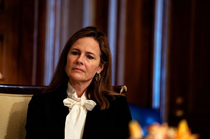 FILE PHOTO: Judge Amy Coney Barrett meets with United States