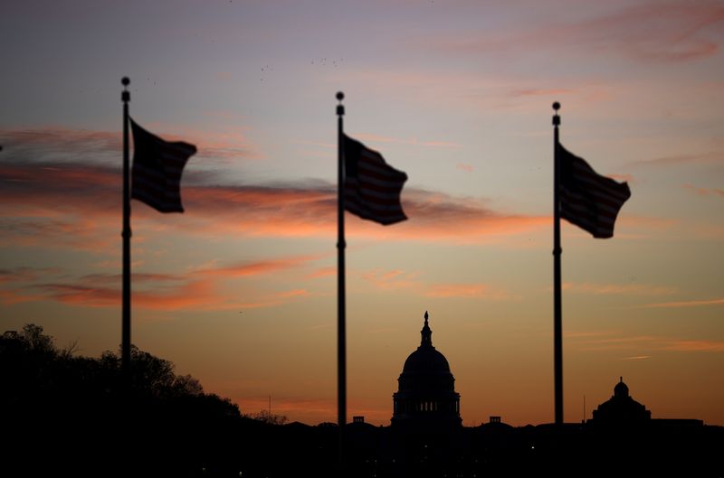 The U.S. Capitol is seen at sunrise during the election