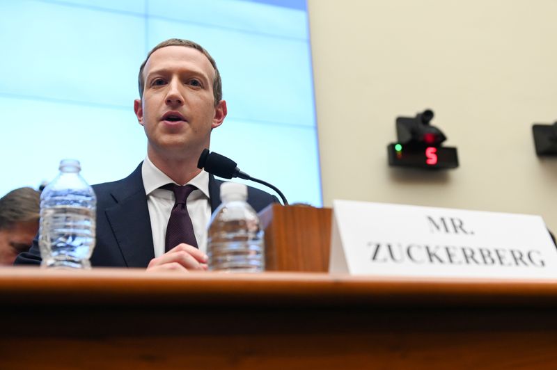 Facebook Chairman and CEO Zuckerberg testifies at a House Financial
