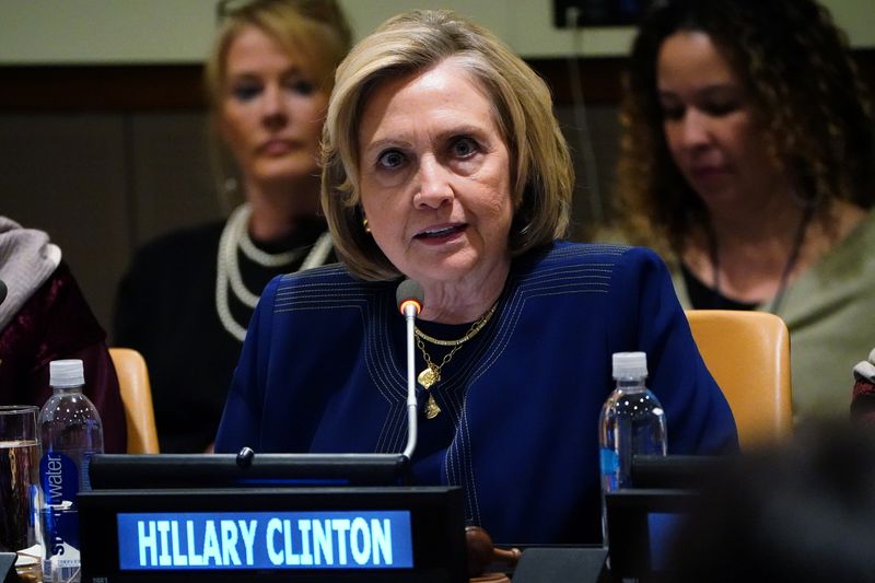Former U.S. Secretary of State Hillary Clinton speaks at United