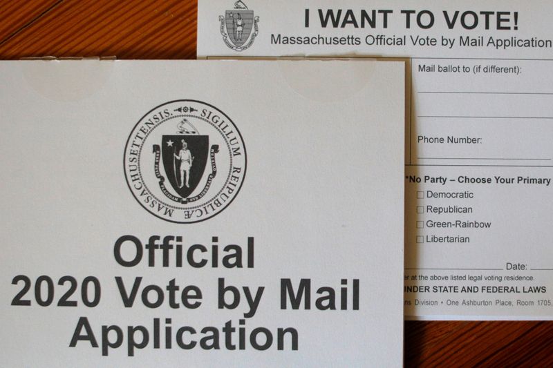 FILE PHOTO: An “Official 2020 Vote by Mail Application” for