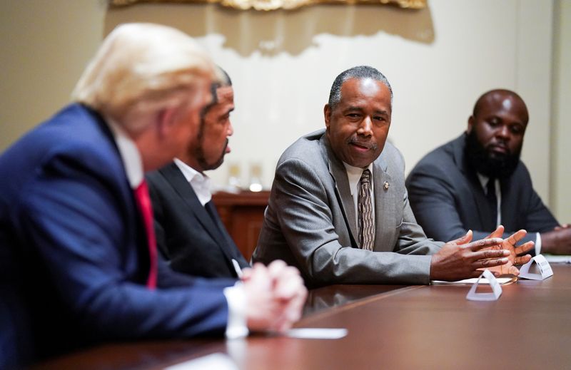 FILE PHOTO: U.S. President Trump holds a meeting with black