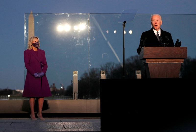 FILE PHOTO: Joe Biden attends COVID-19 memorial event in Washington