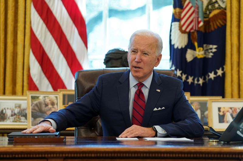 FILE PHOTO: U.S. President Biden signs executive orders on access