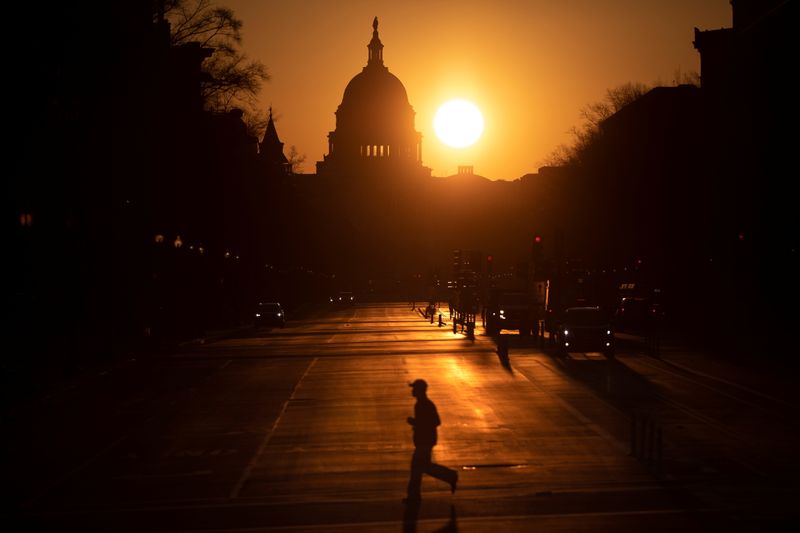 Sunrise over the U.S. Capitol ahead of former President Trump’s