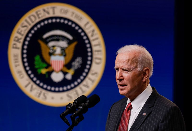 U.S. President Joe Biden delivers remarks on the political situation