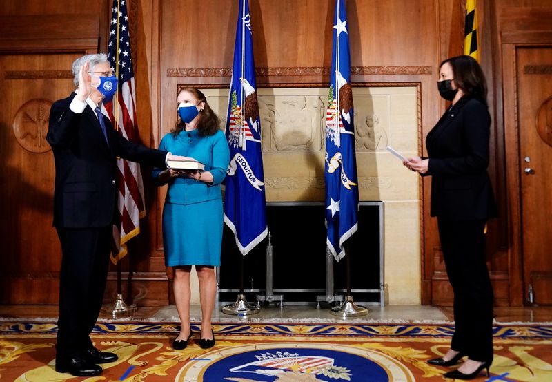 Ceremonial swearing-in of U.S. Attorney General Garland in Washington