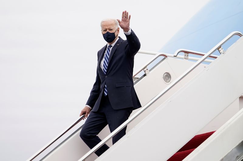 U.S. President Biden arrives to begin “Help is Here Tour”