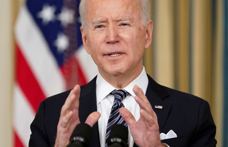 FILE PHOTO: U.S. President Biden discusses implementation of American Rescue