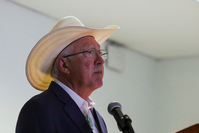 Newly appointed U.S. Ambassador to Mexico Ken Salazar delivers a