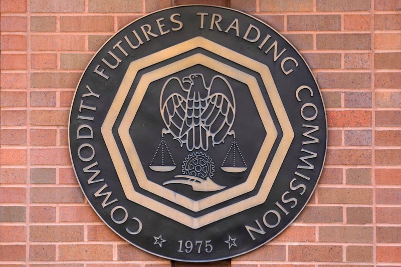 Signage is seen outside of CFTC in Washington, D.C.