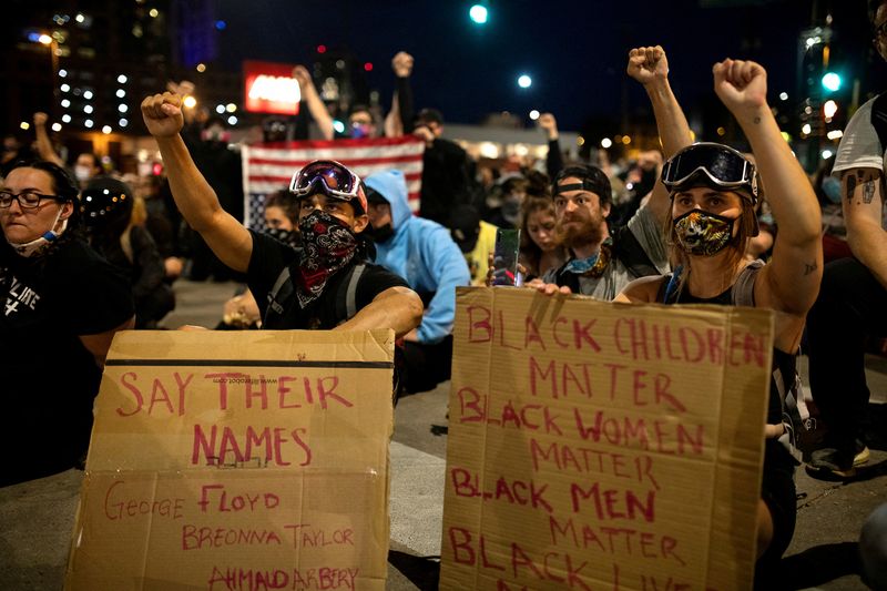 FILE PHOTO: Peaceful protest against the death in Minneapolis police