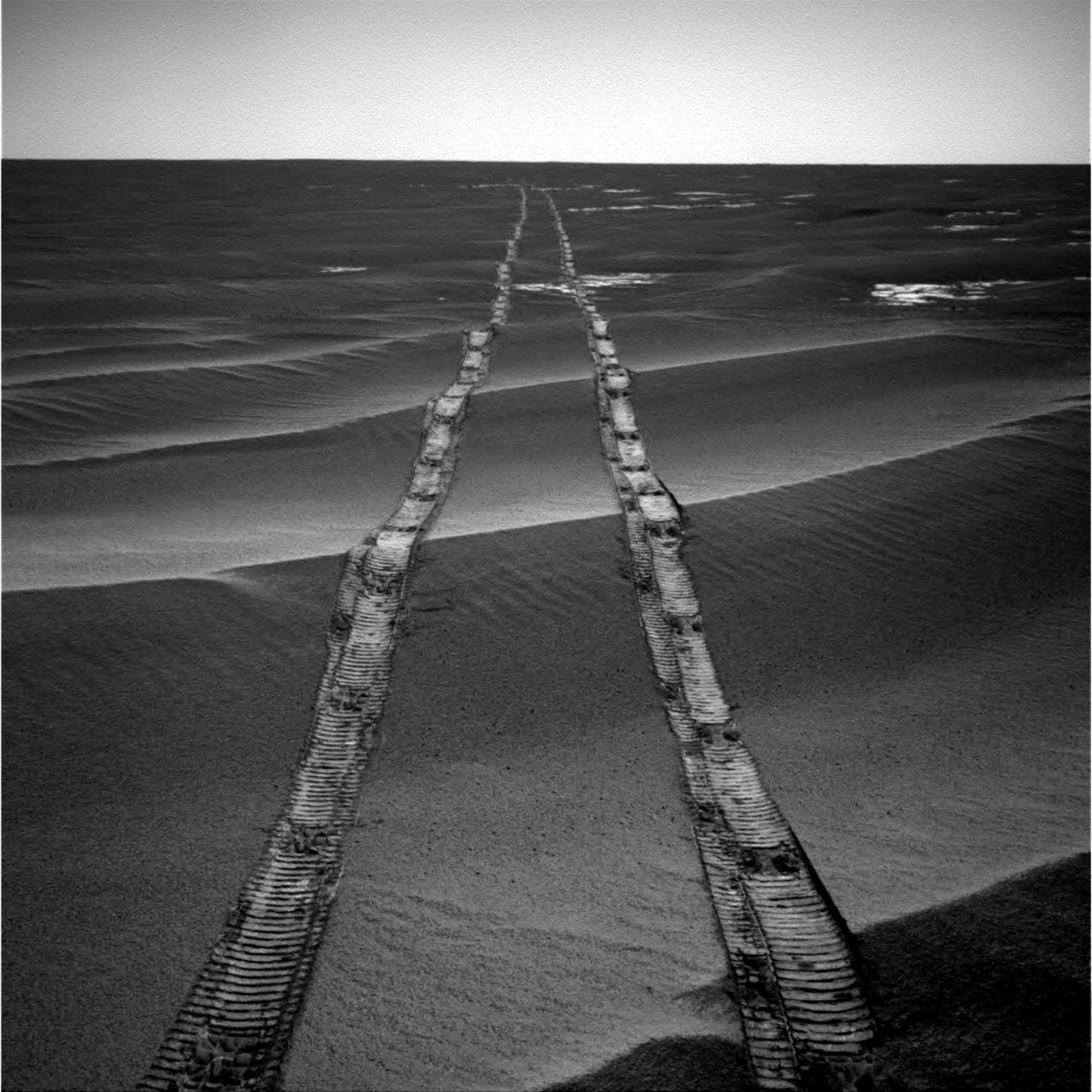 FILE PHOTO: NASA’s Mars Exploration Rover Opportunity tracks on planet