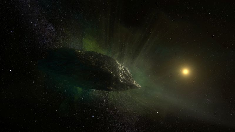 Artist?s impression of the interstellar comet 2I/Borisov as it travels
