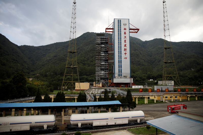 The launch pad of the Xichang Satellite Launch Center is