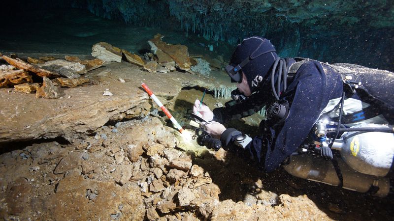 Ochre mine found in an underwater cave in Mexico’s Yucatan
